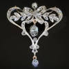 Late Victorian rose cut diamond brooch and pendant