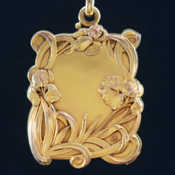 Magnificent Art Nouveau pendant signed E.Dropsy with sliding mirrors