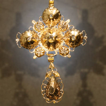 Early Victorian rose cut diamonds cross from the antique jewelry collection of Adin Antique Jewelry, Antwerp, Belgium