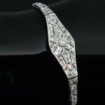 TArt Deco diamond flexible bracelet platinum from the antique jewelry collection of www.adin.be