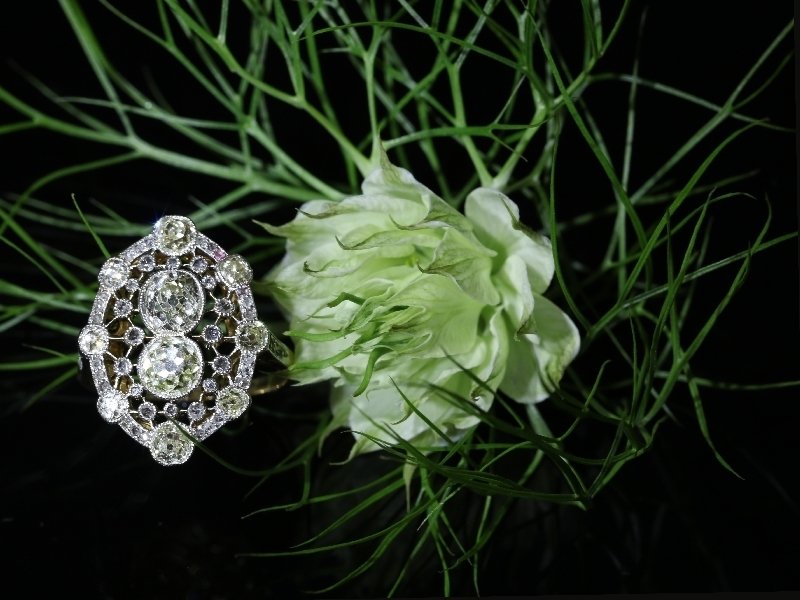 Click the picture to get to see this Trs Belle Epoque diamond engagement ring with natural fancy color diamonds.
