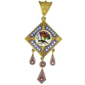 Antique jewelry with micro mosaic