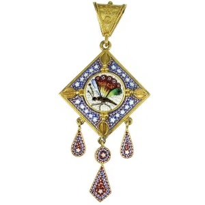 Antique jewelry with micro mosaic