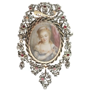 Antique jewelry with painting