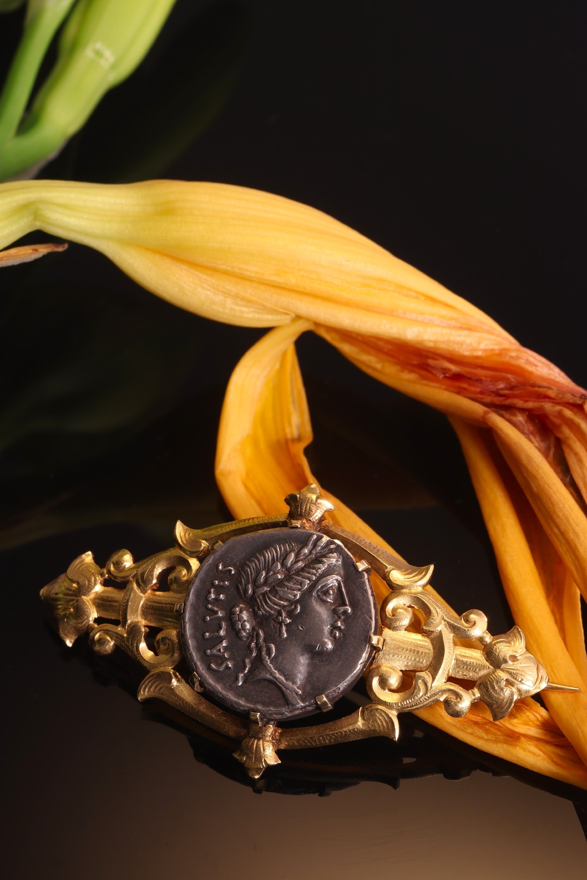 Click the picture to see of this ancient silver Roman coin mounted in antique Victorian brooch