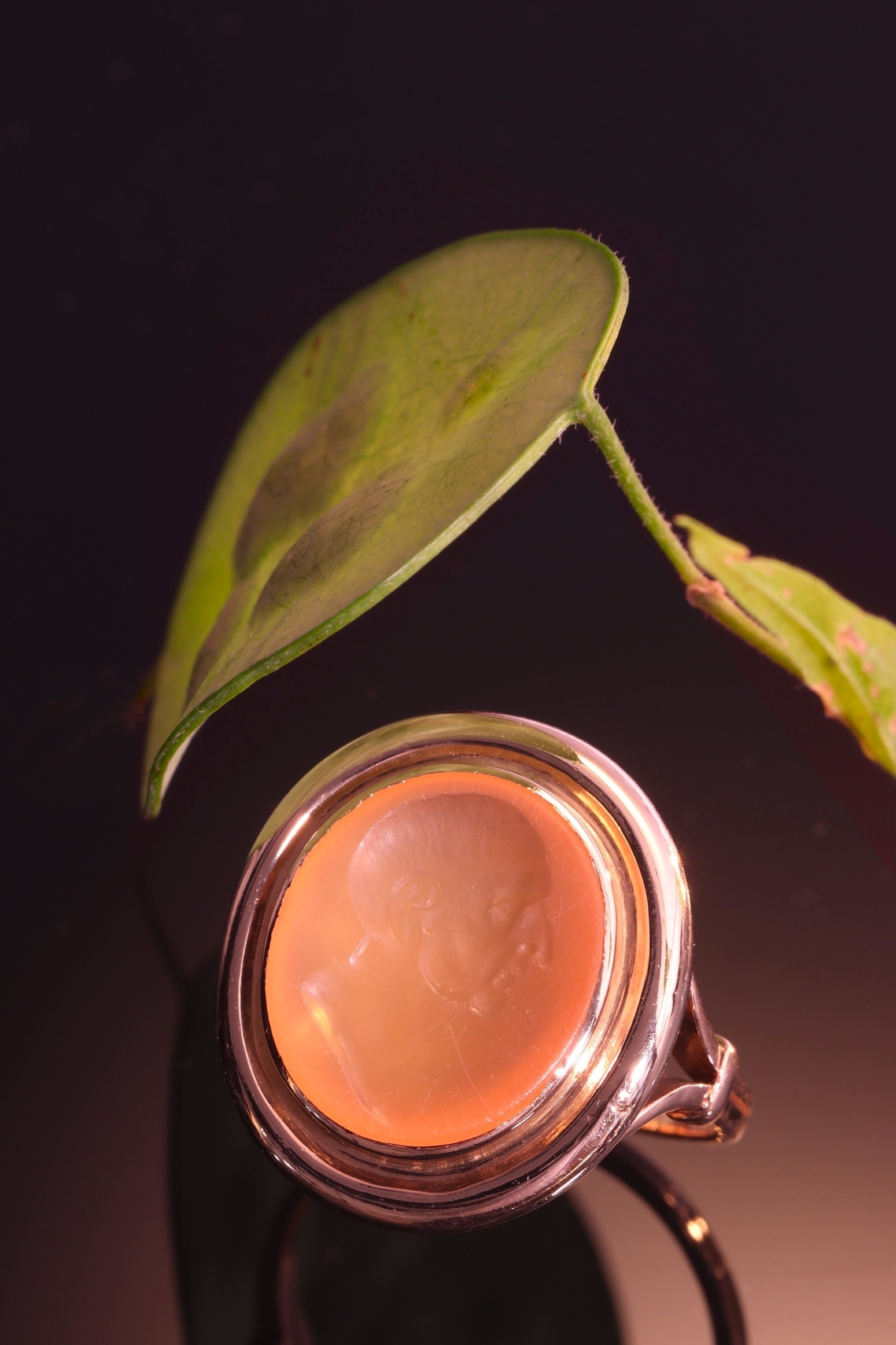 Click the picture to see of this Early Victorian antique intaglio gold mens ring