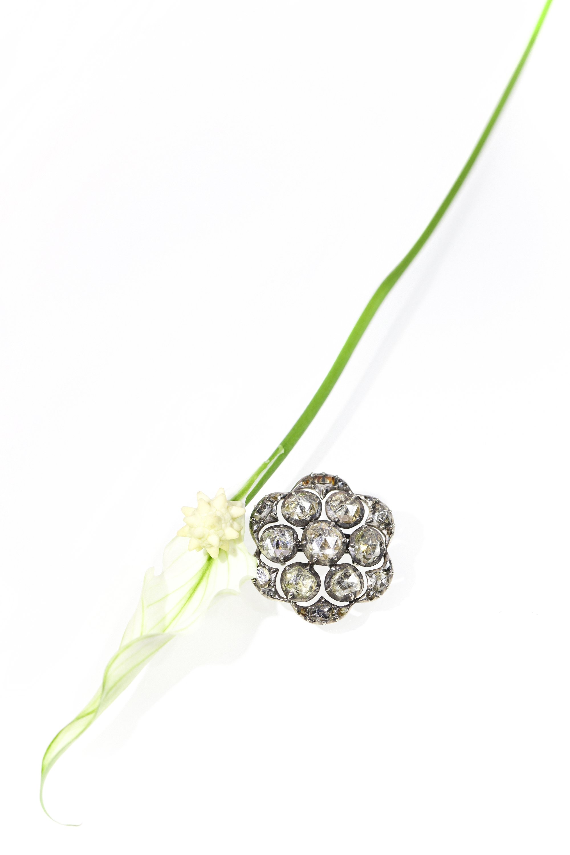 Click the picture to find out more about this Georgian Era Silver Button with Diamonds circa 1780